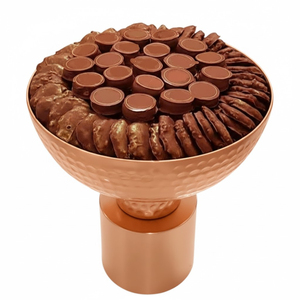 Bol de service en métal finition cuivre design vintage pour desserts et sucreries, vaisselle d'hôtel moderne polie pour célébrations, présentation de chocolats - Product Image 5