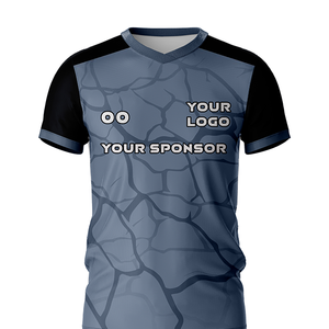 Camiseta de Fútbol Sublimada Personalizada con Cuello en V, Manga Corta, 100% Poliéster, Malla Transpirable, para Todas las Temporadas, Ropa Deportiva para Adultos - Product Image 1