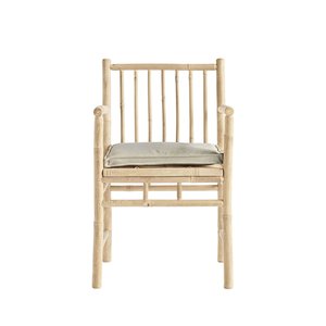 Wholesale Scandinavian Bamboo Lounge <b>Chair</b> with Cushioned Seat Handmade Natural Furniture for Terrace and Home Decor OEM ODM - Product Image 2