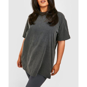 Custom Women's Acid Washed Cotton T-Shirts Summer Short Sleeve Loose Fit Ladies <b>Tops</b> OEM Fashion Casual Vintage Washed Tee - Product Image 4