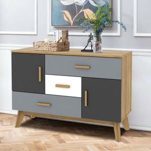 Credenza di Grande Capacità con 2 Ante e 3 Cassetti, Mobile Contenitore Indipendente per Soggiorno - Product Image 6