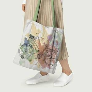 Sac fourre-tout en toile de coton robuste avec impression de logo personnalisée et grande capacité pour les courses - Product Image 5