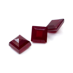 Rubis naturels de Bangkok, carrés calibrés de 13 mm, pierres précieuses de rubis naturelles facettées pour la fabrication de bijoux, prêtes à l'emploi - Product Image 3