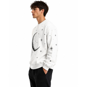 Sweat-shirt à col rond personnalisé pour homme, en coton lourd, imprimé et brodé, étiquette privée OEM ODM - Product Image 4