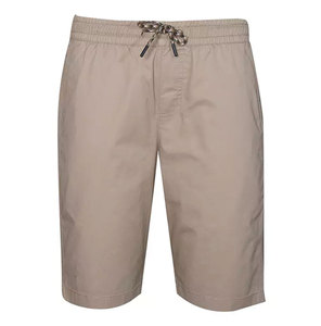 Men Solid Color Cotton Shorts Mid Waist <b>Drawstring</b> Casual Woven Cotton Short - Product Image 1