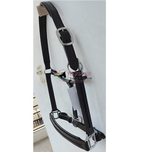 Collier de tête pour cheval en cuir de qualité supérieure fait main, avec ferrures argentées élégantes, pour la création de colliers de cheval DIY avec cristaux - Product Image 1