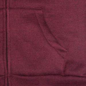 Pull à capuche unisexe en polaire rouge, coupe ample, avec fermeture éclair et poche avant, décontracté, pour le printemps, 100 % coton tricoté, respirant, couleur unie - Product Image 3
