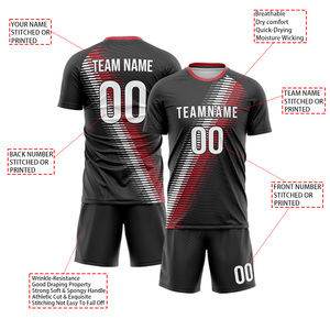 Maillot de football personnalisé par sublimation, unisexe adulte, en polyester respirant à séchage rapide, col en V, uniformes de sport - Product Image 4
