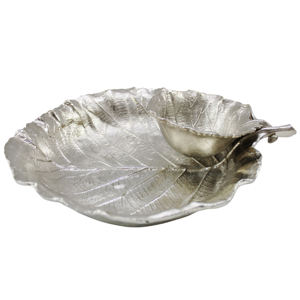 Bandeja y Plato Redondos de Aluminio Fundido con Forma de Hoja, Vajilla para Servir en Casa, Más Vendidos, con Tazón, Hechos a Mano y Personalizados - Product Image 3