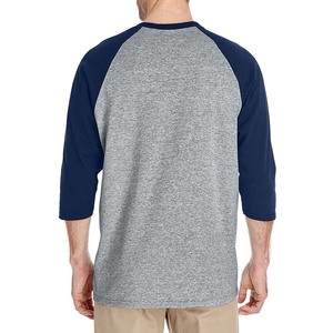 Camiseta de Hombre Blanca y Azul Marino de Manga Larga con Cuello Redondo, Corte Holgado Informal, 100% Algodón Tejido, Color Sólido, Antiarrugas, Diseño Liso - Product Image 6