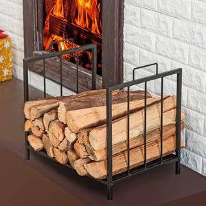Metal Firewood Rack Stand Iron Black Color Fireplace Wood <b>Log</b> Rack <b>Holders</b> With Finest Quality - Product Image 1