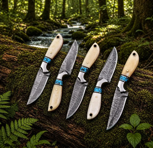 มีด LEGACY BLADES เหล็กดามัสกัส ทำมือ สำหรับล่าสัตว์/ชำแหละเนื้อ ด้ามจับทำจากกระดูก ใบมีดแบบ Fixed Blade ปลายแหลม คุณภาพระดับอุตสาหกรรม รับประกัน 3 ปี - Product Image 6