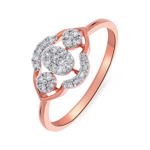 Celestial Orbit <b>Ring</b> 18K Rose Gold Round Brilliant Cut Diamond 0.32 Ct Cluster <b>Circle</b> Design Fine Jewelry For Women - Product Image 1