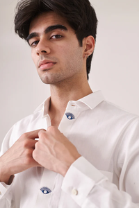 Chemise Homme Manches Longues Broderie Motif Décontracté Coupe Slim Boutonnée Twill Cargo Vente en Gros Usine Été - Product Image 2