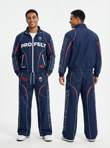 Ventes en gros à prix bas, pantalons de jogging en nylon, veste à manches longues, ensembles de survêtements, vêtements de sport confortables, ensembles de survêtements en nylon pour l'entraînement - Product Image 2