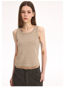 Débardeur décontracté uni pour femmes et jeunes filles, coupe ajustée, sans manches, style sport - Product Image 2