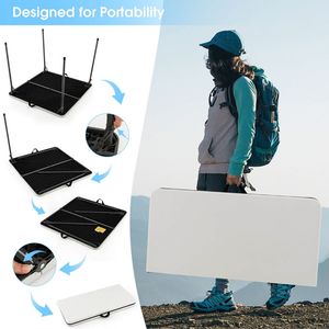 Tavolo da Campeggio Pieghevole con Piano in HDPE e Telaio in Acciaio Antiruggine, 1 Pezzo - Product Image 5