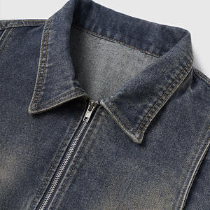 Veste en jean décontractée unisexe de haute qualité, 100% coton, col montant, logo sur le devant, respirante, séchage rapide, réversible - Product Image 4