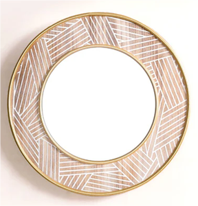 Espejo de pared de diseño de hojas doradas de lujo, espejo decorativo moderno con marco de metal para decoración del hogar al mejor precio - Product Image 5