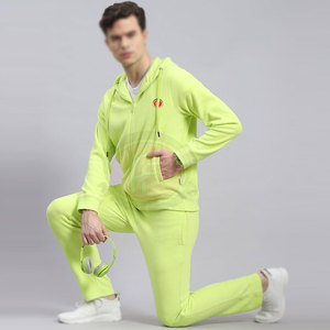 Ensemble de survêtement décontracté pour homme, hiver, à capuche, en tissu délavé uni, confortable, haut à manches longues et pantalon, pour le sport, la gym, l'extérieur et le quotidien - Product Image 2