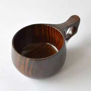 Chope à bière classique en bois, faite à la main, en forme de baril, en bois naturel, idéale pour le thé, le café, les boissons chaudes, le vin, les événements de mariage - Product Image 4