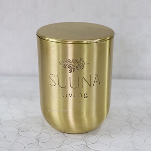 Custom Luxury Brass Plated <b>Candle</b> Jar With Lid Customized Size <b>Candle</b> Container for <b>Candle</b> Making Scented <b>Candle</b> Jars Containers - Product Image 1