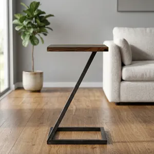Handmade <b>Wooden</b> Epoxy Resin <b>Square</b> Side <b>Table</b> Metal Leg Lamp <b>Table</b> Vase Stand End <b>Table</b> Small Space <b>Coffee</b> Furniture - Product Image 3
