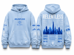 เสื้อฮู้ดดี้กราฟิกเทคแวร์สีน้ำเงินแบบกำหนดเอง ทรงโอเวอร์ไซส์ สตรีทแวร์ เสื้อพูลโอเวอร์แบบสวมหัว ยูนิเซ็กซ์ รับผลิตแบบ OEM ODM - Product Image 3
