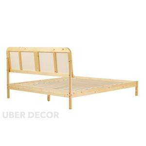 BirchBend Scandinave Contemporain Personnalisable Lit en Bois Plate-forme Rotin Intérieur Minimaliste Intérieurs Conviviaux - Product Image 2