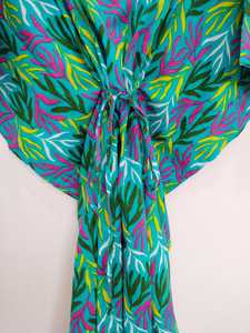 ชุดคลุมชายหาดผ้าฝ้ายทำมือสไตล์อินเดีย ทรงหลวมแบบกิโมโน - Product Image 5