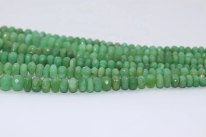 Cuentas Rondelle facetadas de crisoprasa natural 5-10mm 18 pulgadas hebra para la fabricación de joyas - Product Image 3
