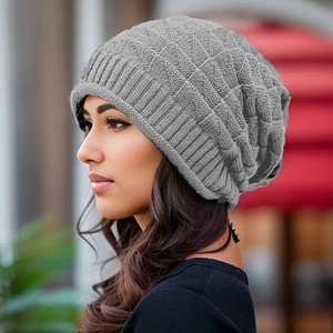 Gorros de punto unisex personalizados para esquí, cálidos, de moda, para exteriores, gorros de invierno ajustables, diseño holgado y liso - Product Image 2
