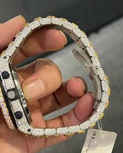 Montre mécanique personnalisée en acier inoxydable avec moissanite, style hip-hop, sport, élégant, business, avec date automatique, unisexe, cadeau - Product Image 3