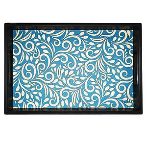 Bandeja de Servir Decorativa de Madera con Diseño Floral, Bandeja para Servir Té, Café y Aperitivos, Decoración Elegante para el Hogar, Organizador de Mesa - Product Image 3