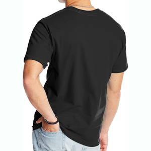 Camisetas de cuello redondo altamente recomendadas, transpirables, de manga corta, de color liso, para hombre, de algodón grueso y de corte holgado. - Product Image 4
