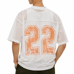 Jersey de Fútbol Americano de Malla Oversize de Calidad Premium para Hombre, Transpirable, de Poliéster, Estilo Urbano, Top Deportivo, Número Personalizado, Servicio OEM - Product Image 6