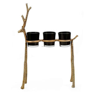 Bougeoirs à bougie chauffe-plat en métal renne décoratifs pour la maison parfaits pour être placés sur la cheminée, les centres de table au sol - Product Image 4