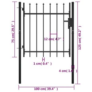 Valla Decorativa para Puerta Spear Top de 39.4"x29.5" con Diseño Elegante para Espacios Exteriores - Product Image 6