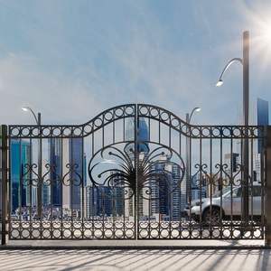 ประตูเหล็กสั่งทำพิเศษและกำแพงเหล็กกั้นรั้ว ดีไซน์สวยงาม เป็นมิตรกับสิ่งแวดล้อม สูง 8 ฟุต เพื่อทางเข้าที่ปลอดภัยและมีสไตล์ - Product Image 4