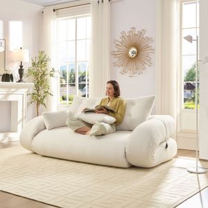 78.7 \ "เตียงโซฟาพับได้อเนกประสงค์เตียงสุนัขมนุษย์ขี้เกียจสีเบจสำหรับตุ๊กตาผ้าโฟมสำหรับนอนสำหรับห้องนั่งเล่น - Product Image 2