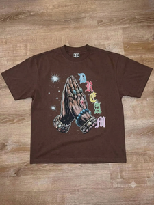 เสื้อยืดกราฟิกโอเวอร์ไซส์สั่งทำพิเศษ ผ้าฝ้าย 100% สไตล์สตรีทแวร์ พิมพ์ลาย DTG DTF เนื้อผ้าหนา ซักแบบวินเทจ รับผลิตแบบ OEM ODM - Product Image 3