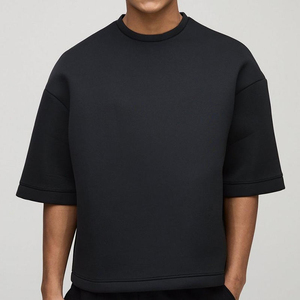 Camisetas Personalizadas Extra Grandes de Cuello Redondo, 100% Algodón, para Hombre, Estilo Vintage, Casual, de Doble Capa, OEM, a la Moda - Product Image 4