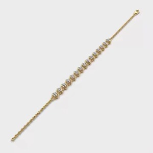 Classic Sterling <b>Silver</b> Moissanite Tennis <b>Bracelet</b> 18K Gold Plated Dainty Luxury Party Jewelry Perfect Gift - Product Image 4