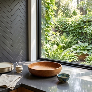 Bol à salade et assiette creuse en bois de teck massif de qualité alimentaire, antiadhésif, résistant à la chaleur, écologique, de qualité supérieure, style balinais - Product Image 2