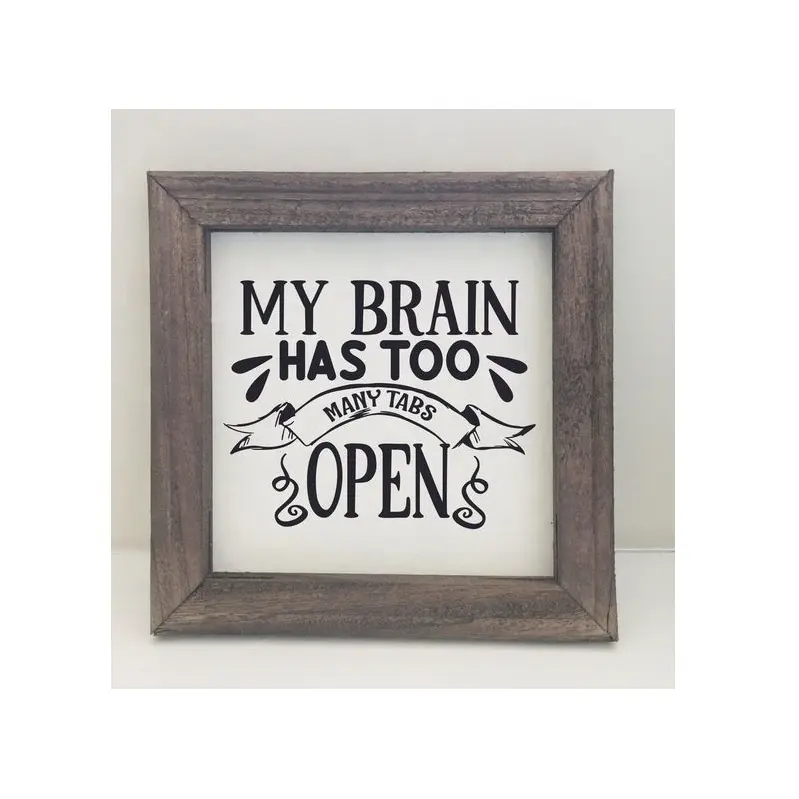 Inspirational quotes my brain has too many tabs open print pictures Frame for wall decoration