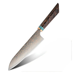 มีดเตรียมอาหารกลางแจ้งลายดามัสกัสทองแดงระดับมืออาชีพ พร้อมด้ามจับคอมโพสิตอย่างดี สำหรับการตั้งแคมป์และครัวกลางแจ้ง - Product Image 2