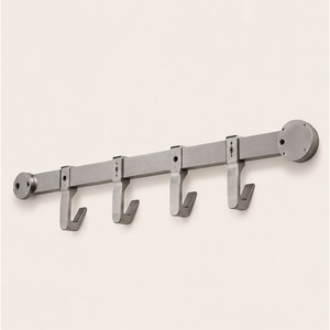 Exclusive Stainless Steel <b>Kitchen</b> Utensil Hanger Wall Mounted Pot Rack with Sliding <b>Hooks</b> Rust-Proof Multi-purpose Organizer - Product Image 3