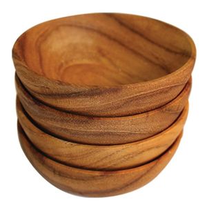 Cuenco de madera rústica, cuenco de madera de acacia, elegante cuenco de madera sostenible, accesorio de madera vintage hecho a mano para la cocina - Product Image 3