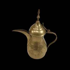 Élégante cafetière arabe Dallah en laiton et acier inoxydable, faite à la main, théière traditionnelle du Moyen-Orient, décoration pour la maison et la cuisine - Product Image 1