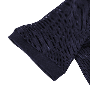 Nueva Camiseta Deportiva Personalizada para Hombre, de Malla, Color Azul Marino, Manga Corta, Hombros Caídos, para Gimnasio, Entrenamiento, Musculación - Product Image 4